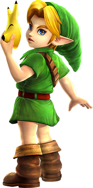 Link aus Zelda, der ein Fuchsmaske knapp vors Gesicht hält, die dieses komplett bedecken würde.